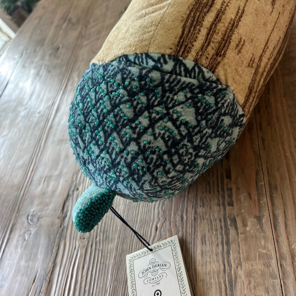 Decorative John Derian Acorn Pillows- Turquoise and Yellow x2 - Picture 2 of 5